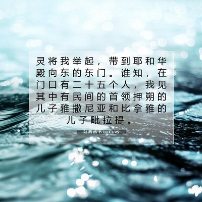 Picture 07 - 以 西 结 书 11:1 CUVS - 灵 将 我 举 起 ， 带 到 耶 和 华 殿 - Bible Verse Picture