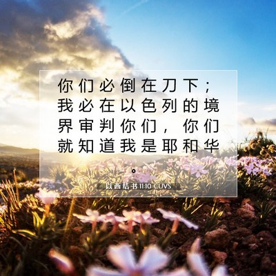 Picture 07 - 以 西 结 书 11:10 CUVS - 你 们 必 倒 在 刀 下 ； 我 必 在 以 - Bible Verse Picture