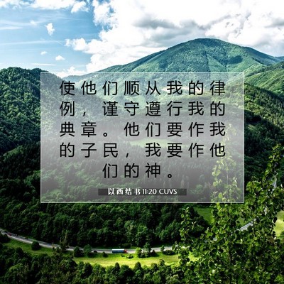 Picture 07 - 以 西 结 书 11:20 CUVS - 使 他 们 顺 从 我 的 律 例 ， 谨 守 - Bible Verse Picture