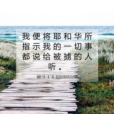 Picture 07 - 以 西 结 书 11:25 CUVS - 我 便 将 耶 和 华 所 指 示 我 的 一 - Bible Verse Picture