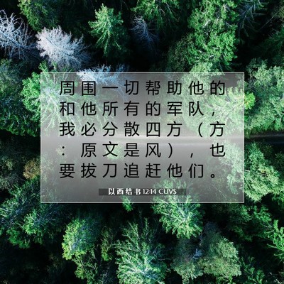 Picture 07 - 以 西 结 书 12:14 CUVS - 周 围 一 切 帮 助 他 的 和 他 所 有 - Bible Verse Picture
