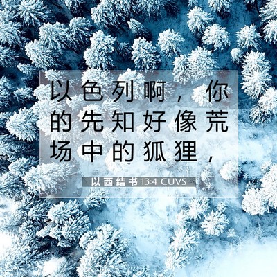 Picture 07 - 以 西 结 书 13:4 CUVS - 以 色 列 啊 ， 你 的 先 知 好 像 荒 - Bible Verse Picture