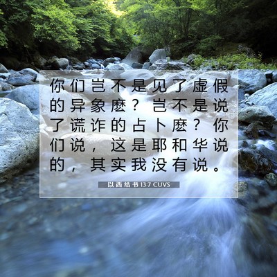 Picture 07 - 以 西 结 书 13:7 CUVS - 你 们 岂 不 是 见 了 虚 假 的 异 象 - Bible Verse Picture