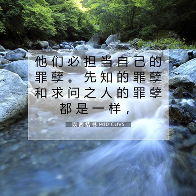 Picture 07 - 以 西 结 书 14:10 CUVS - 他 们 必 担 当 自 己 的 罪 孽 。 先 - Bible Verse Picture