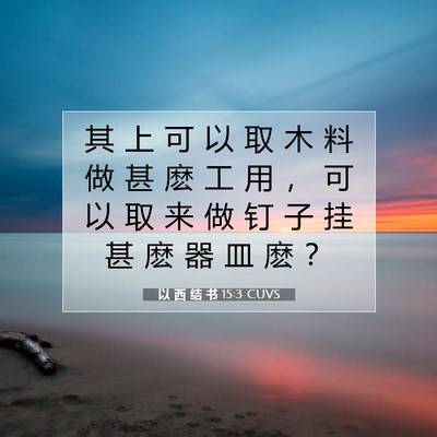 Picture 07 - 以 西 结 书 15:3 CUVS - 其 上 可 以 取 木 料 做 甚 麽 工 用 - Bible Verse Picture