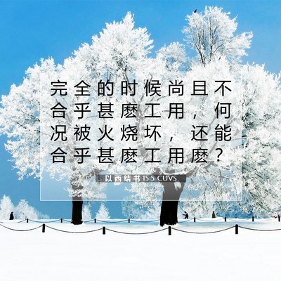Picture 07 - 以 西 结 书 15:5 CUVS - 完 全 的 时 候 尚 且 不 合 乎 甚 麽 - Bible Verse Picture