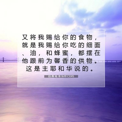 Picture 07 - 以 西 结 书 16:19 CUVS - 又 将 我 赐 给 你 的 食 物 ， 就 是 - Bible Verse Picture