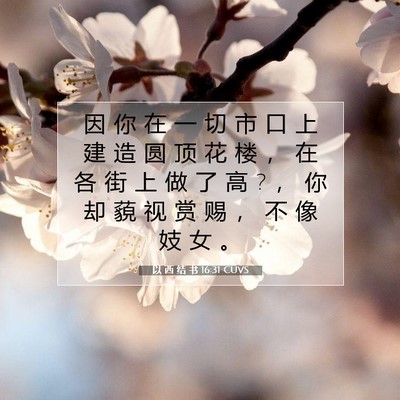 Picture 07 - 以 西 结 书 16:31 CUVS - 因 你 在 一 切 市 口 上 建 造 圆 顶 - Bible Verse Picture