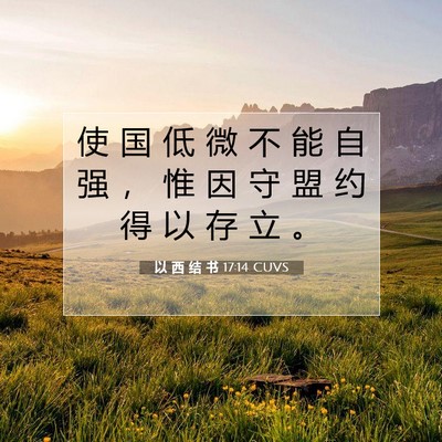 Picture 07 - 以 西 结 书 17:14 CUVS - 使 国 低 微 不 能 自 强 ， 惟 因 守 - Bible Verse Picture