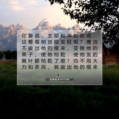 Picture 07 - 以 西 结 书 17:9 CUVS - 你 要 说 ， 主 耶 和 华 如 此 说 ： - Bible Verse Picture