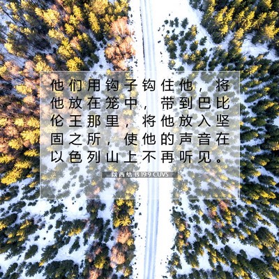 Picture 07 - 以 西 结 书 19:9 CUVS - 他 们 用 钩 子 钩 住 他 ， 将 他 放 - Bible Verse Picture
