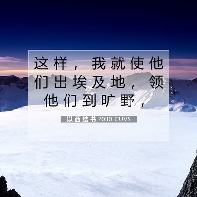 Picture 07 - 以 西 结 书 20:10 CUVS - 这 样 ， 我 就 使 他 们 出 埃 及 地 - Bible Verse Picture