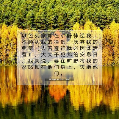 Picture 07 - 以 西 结 书 20:13 CUVS - 以 色 列 家 却 在 旷 野 悖 逆 我 ， - Bible Verse Picture