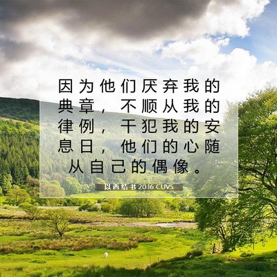 Picture 07 - 以 西 结 书 20:16 CUVS - 因 为 他 们 厌 弃 我 的 典 章 ， 不 - Bible Verse Picture