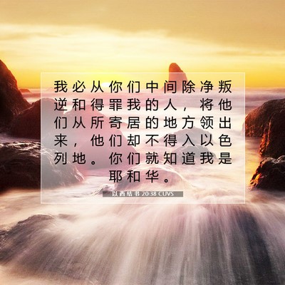 Picture 07 - 以 西 结 书 20:38 CUVS - 我 必 从 你 们 中 间 除 净 叛 逆 和 - Bible Verse Picture