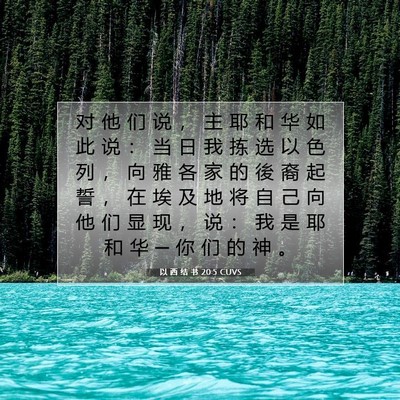 Picture 07 - 以 西 结 书 20:5 CUVS - 对 他 们 说 ， 主 耶 和 华 如 此 说 - Bible Verse Picture