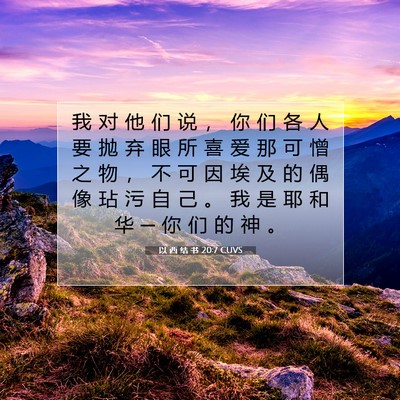 Picture 07 - 以 西 结 书 20:7 CUVS - 我 对 他 们 说 ， 你 们 各 人 要 抛 - Bible Verse Picture