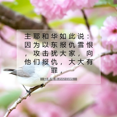 Picture 07 - 以 西 结 书 25:12 CUVS - 主 耶 和 华 如 此 说 ： 因 为 以 东 - Bible Verse Picture