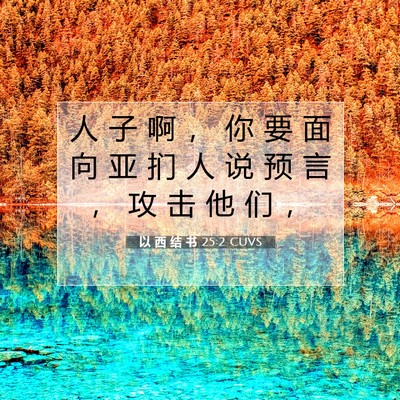 Picture 07 - 以 西 结 书 25:2 CUVS - 人 子 啊 ， 你 要 面 向 亚 扪 人 说 - Bible Verse Picture