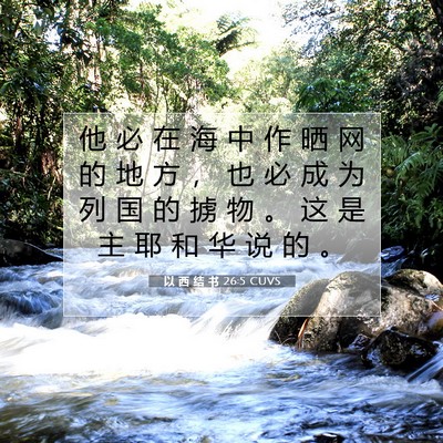 Picture 07 - 以 西 结 书 26:5 CUVS - 他 必 在 海 中 作 晒 网 的 地 方 ， - Bible Verse Picture