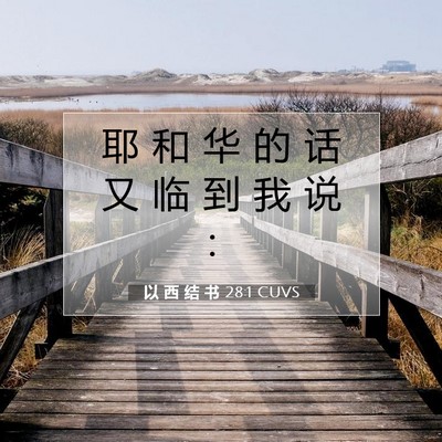 Picture 07 - 以 西 结 书 28:1 CUVS - 耶 和 华 的 话 又 临 到 我 说 - Bible Verse Picture