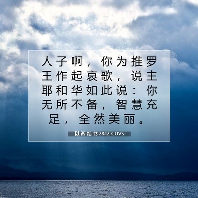 Picture 07 - 以 西 结 书 28:12 CUVS - 人 子 啊 ， 你 为 推 罗 王 作 起 哀 - Bible Verse Picture