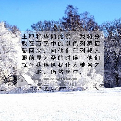 Picture 07 - 以 西 结 书 28:25 CUVS - 主 耶 和 华 如 此 说 ： 我 将 分 散 - Bible Verse Picture