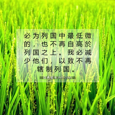 Picture 07 - 以 西 结 书 29:15 CUVS - 必 为 列 国 中 最 低 微 的 ， 也 不 - Bible Verse Picture