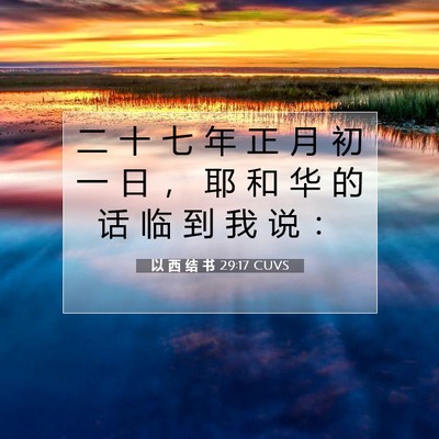 Picture 07 - 以 西 结 书 29:17 CUVS - 二 十 七 年 正 月 初 一 日 ， 耶 和 - Bible Verse Picture