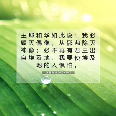 Picture 07 - 以 西 结 书 30:13 CUVS - 主 耶 和 华 如 此 说 ： 我 必 毁 灭 - Bible Verse Picture