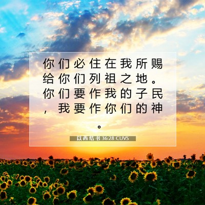 Picture 07 - 以 西 结 书 36:28 CUVS - 你 们 必 住 在 我 所 赐 给 你 们 列 - Bible Verse Picture