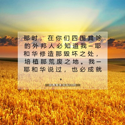 Picture 07 - 以 西 结 书 36:36 CUVS - 那 时 ， 在 你 们 四 围 其 馀 的 外 - Bible Verse Picture