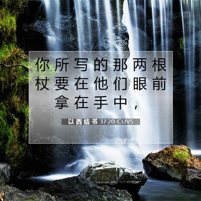 Picture 07 - 以 西 结 书 37:20 CUVS - 你 所 写 的 那 两 根 杖 要 在 他 们 - Bible Verse Picture