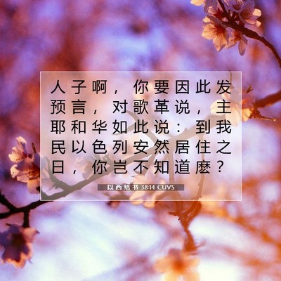 Picture 07 - 以 西 结 书 38:14 CUVS - 人 子 啊 ， 你 要 因 此 发 预 言 ， - Bible Verse Picture