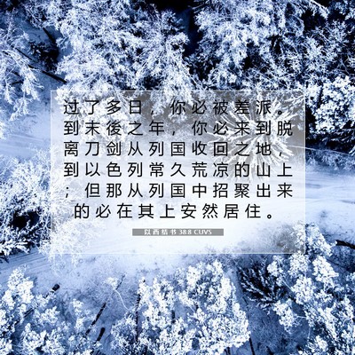 Picture 07 - 以 西 结 书 38:8 CUVS - 过 了 多 日 ， 你 必 被 差 派 。 到 - Bible Verse Picture