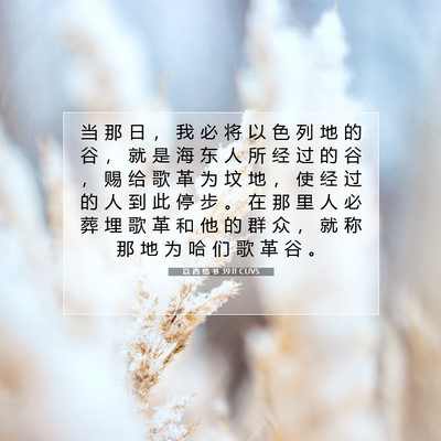 Picture 07 - 以 西 结 书 39:11 CUVS - 当 那 日 ， 我 必 将 以 色 列 地 的 - Bible Verse Picture