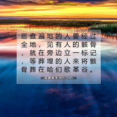 Picture 07 - 以 西 结 书 39:15 CUVS - 巡 查 遍 地 的 人 要 经 过 全 地 ， - Bible Verse Picture