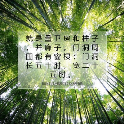 Picture 07 - 以 西 结 书 40:36 CUVS - 就 是 量 卫 房 和 柱 子 ， 并 廊 子 - Bible Verse Picture