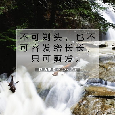 Picture 07 - 以 西 结 书 44:20 CUVS - 不 可 剃 头 ， 也 不 可 容 发 绺 长 - Bible Verse Picture