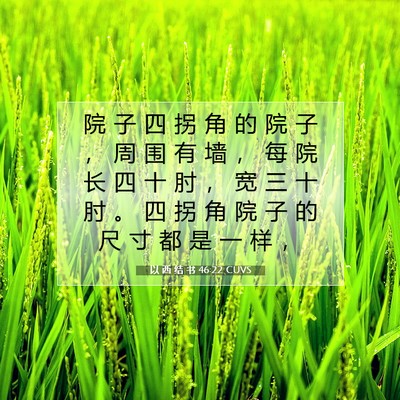 Picture 07 - 以 西 结 书 46:22 CUVS - 院 子 四 拐 角 的 院 子 ， 周 围 有 - Bible Verse Picture