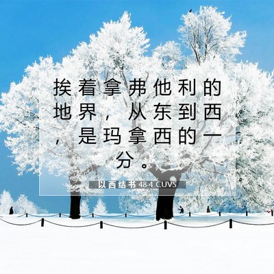 Picture 07 - 以 西 结 书 48:4 CUVS - 挨 着 拿 弗 他 利 的 地 界 ， 从 东 - Bible Verse Picture