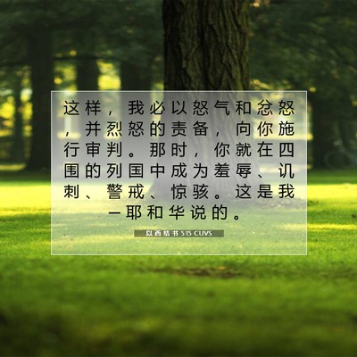 Picture 07 - 以 西 结 书 5:15 CUVS - 这 样 ， 我 必 以 怒 气 和 忿 怒 ， - Bible Verse Picture
