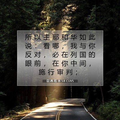 Picture 07 - 以 西 结 书 5:8 CUVS - 所 以 主 耶 和 华 如 此 说 ： 看 哪 - Bible Verse Picture
