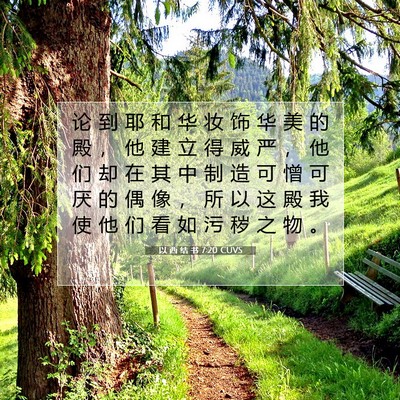 Picture 07 - 以 西 结 书 7:20 CUVS - 论 到 耶 和 华 妆 饰 华 美 的 殿 ， - Bible Verse Picture
