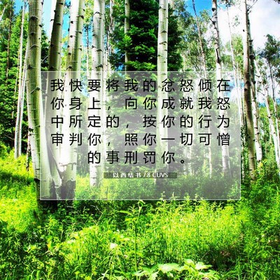 Picture 07 - 以 西 结 书 7:8 CUVS - 我 快 要 将 我 的 忿 怒 倾 在 你 身 - Bible Verse Picture