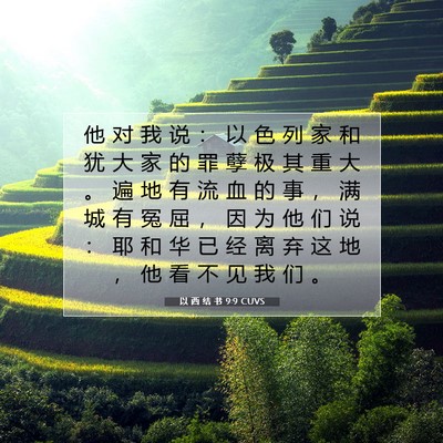Picture 07 - 以 西 结 书 9:9 CUVS - 他 对 我 说 ： 以 色 列 家 和 犹 大 - Bible Verse Picture
