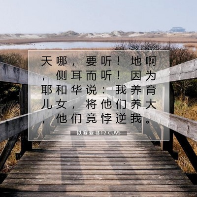 Picture 07 - 以 赛 亚 书 1:2 CUVS - 天 哪 ， 要 听 ！ 地 啊 ， 侧 耳 而 - Bible Verse Picture