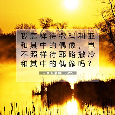 Picture 07 - 以 赛 亚 书 10:11 CUVS - 我 怎 样 待 撒 玛 利 亚 和 其 中 的 - Bible Verse Picture