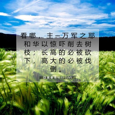 Picture 07 - 以 赛 亚 书 10:33 CUVS - 看 哪 ， 主 ─ 万 军 之 耶 和 华 以 - Bible Verse Picture