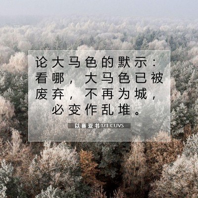 Picture 07 - 以 赛 亚 书 17:1 CUVS - 论 大 马 色 的 默 示 ： 看 哪 ， 大 - Bible Verse Picture